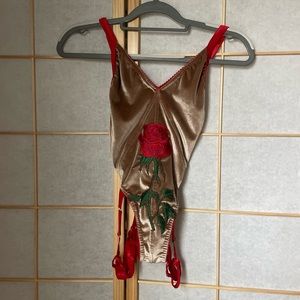 SOLD Solstice Intimates Deep V Harness Thong Bodysuit